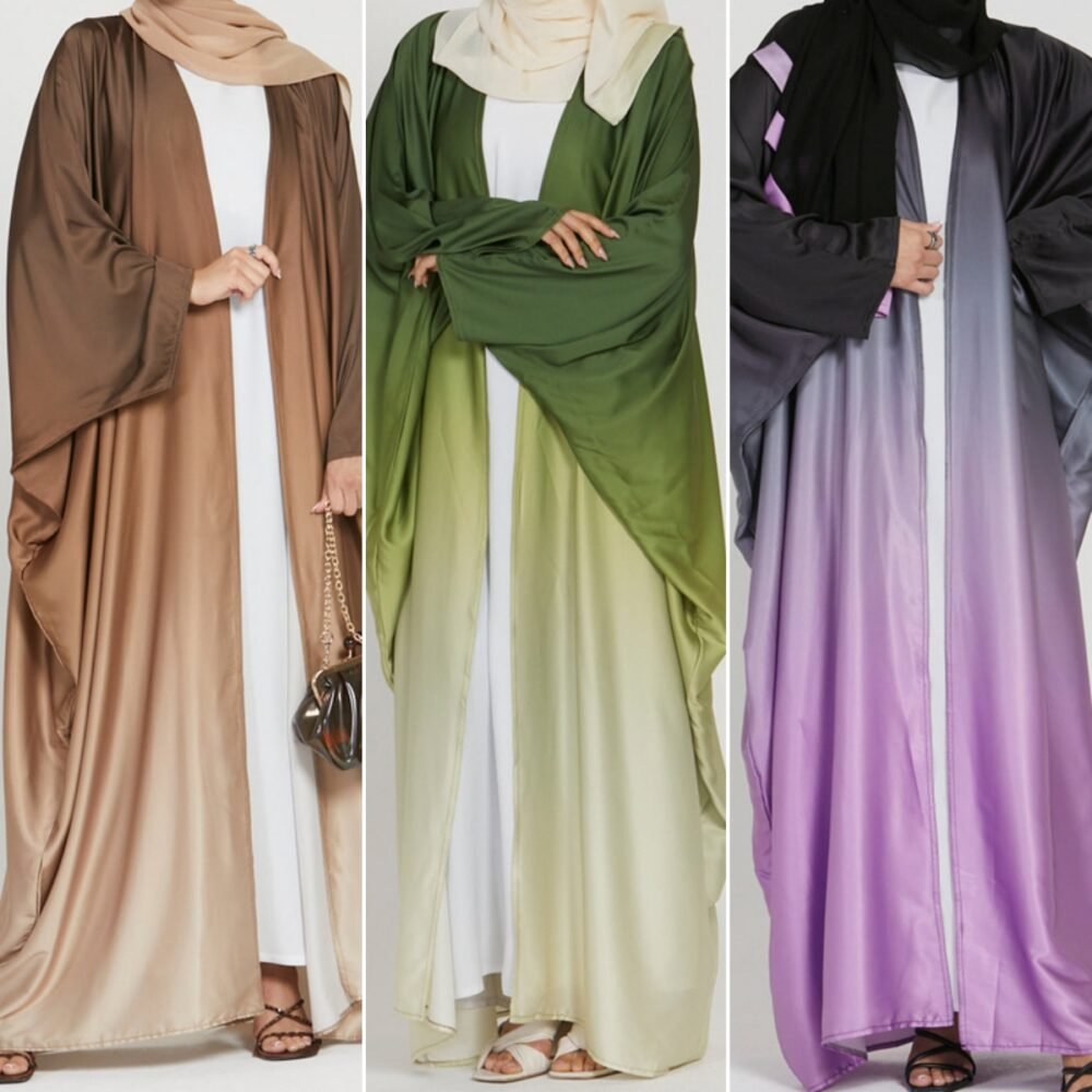 Gradient Color Tie Dye Muslim Abaya