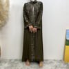 Hot Drilling Rhinestone Open Abaya