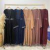 Pearl Rhinestone Decor Diamond Abaya with pockets