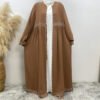 Pearl Rhinestone Decor Diamond Abaya with pockets