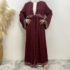 Pearl Rhinestone Decor Diamond Abaya with pockets