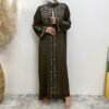 Hot Drilling Rhinestone Open Abaya