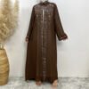 Hot Drilling Rhinestone Open Abaya