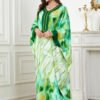 Oversized Watercolor Pattern Polyester Kaftan