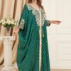 Gold Foil Tassel Decor Green Muslim Kaftan