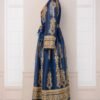 Beaded Embroidered Blue Kaftan Dress