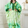 Oversized Watercolor Pattern Polyester Kaftan