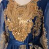 Beaded Embroidered Blue Kaftan Dress