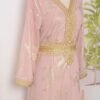 Gold Foil Belted Kaftan Dress