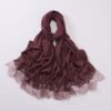 Lace Trim Women Headscarf Chiffon Hijab