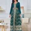 Luxurious Embroidered Green Caftan