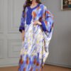 Oversized Watercolor Pattern Polyester Kaftan