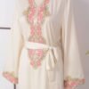 Beaded Embroidered Belted Kaftan Dress