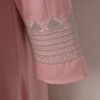 Notched Collar Solid Color Embroidered Kaftan Dress