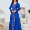 Embroidered Blue Kaftan Dress