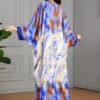 Oversized Watercolor Pattern Polyester Kaftan