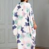 Drawstring Printed Kaftan Dress