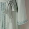 Pearl Decor Beads Embroidered Mint Green Kaftan Dress