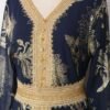 Gold Foil Belted Kaftan Dress