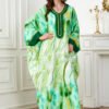 Oversized Watercolor Pattern Polyester Kaftan