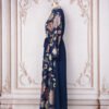 Saudi Arabia Dubai V Neckline Sequins Embroidered Abaya Dress