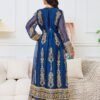 Beaded Embroidered Blue Kaftan Dress