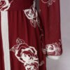 V Neckline Maroon Embroidered Muslim Abaya Dress