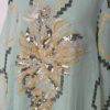 Sequins Beading Embroidered Chiffon Mint Green Kaftan Dress