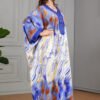 Oversized Watercolor Pattern Polyester Kaftan