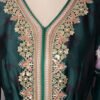 Floral Embroidered Green Kaftan Dress