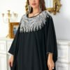 Sequin Beading Embroidered Black Women Muslim Kaftan