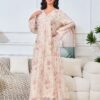 Diamond Embroidered Floral Kaftan Dress