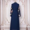 Saudi Arabia Dubai V Neckline Sequins Embroidered Abaya Dress