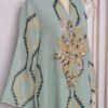 Sequins Beading Embroidered Chiffon Mint Green Kaftan Dress