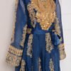 Beaded Embroidered Blue Kaftan Dress