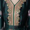 Floral Embroidered Green Kaftan Dress