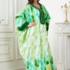 Oversized Watercolor Pattern Polyester Kaftan