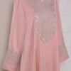 Notched Collar Solid Color Embroidered Kaftan Dress