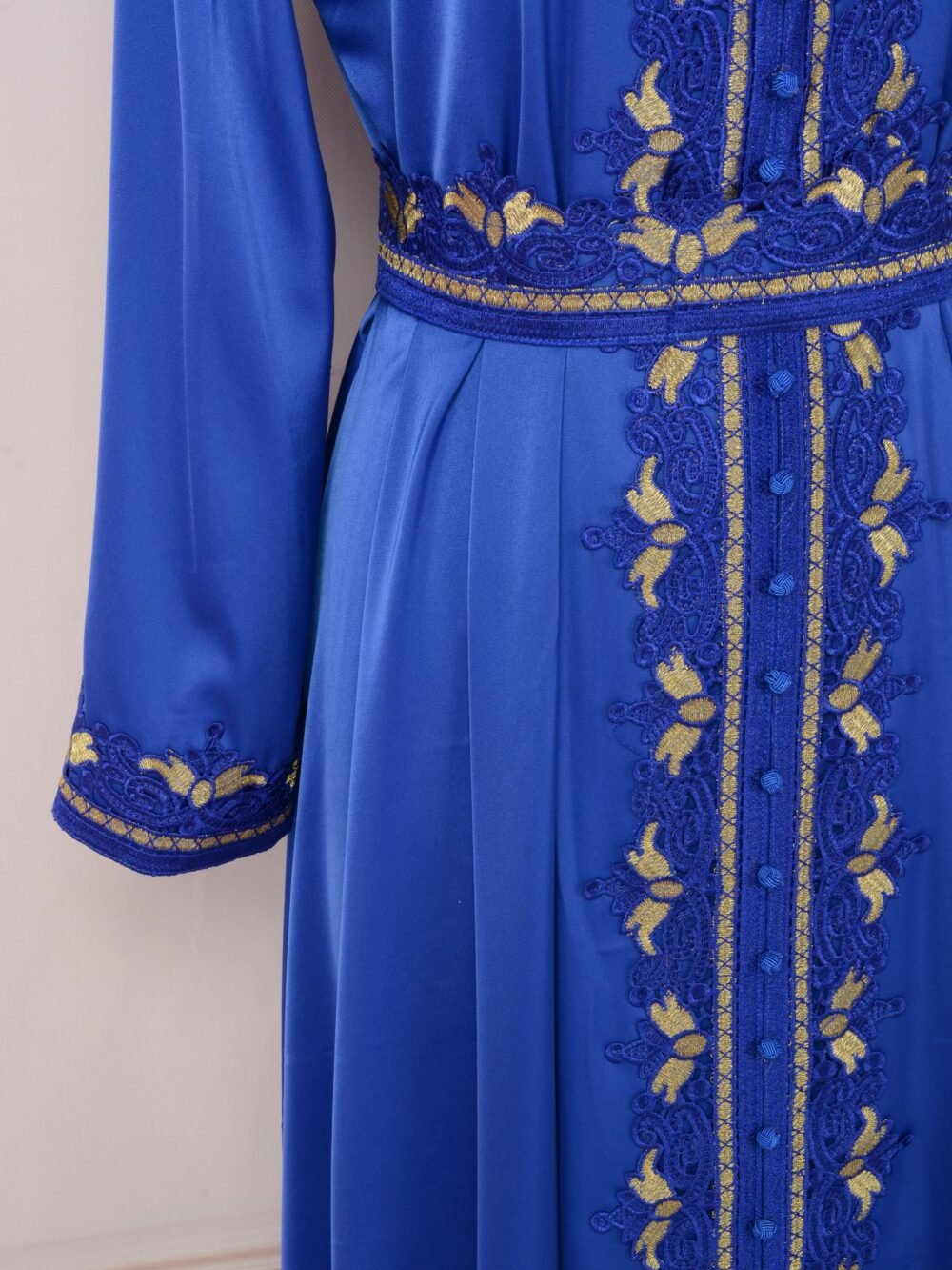 Embroidered Blue Kaftan Dress