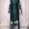 Floral Embroidered Green Kaftan Dress