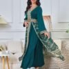 Luxurious Embroidered Green Caftan