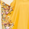 Batwing Sleeve Printed Floral Yellow Muslim Kaftan