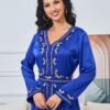 Embroidered Blue Kaftan Dress