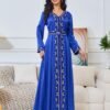 Embroidered Blue Kaftan Dress