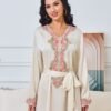 Beaded Embroidered Belted Kaftan Dress